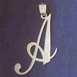 14K WHITE GOLD INITIAL CHARM - A #11567