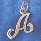 14K WHITE GOLD INITIAL CHARM - A #11569