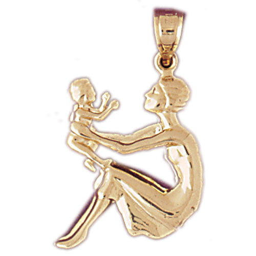14K GOLD BABY CHARM - MOTHER & BABY #5902