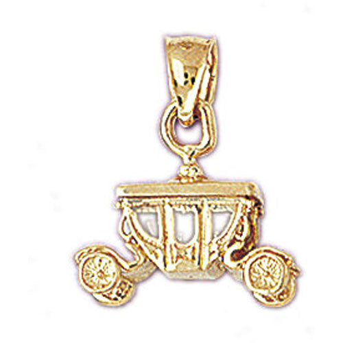 14K GOLD CHARM - CARRIAGE #4325