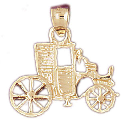 14K GOLD CHARM - CARRIAGE #4327