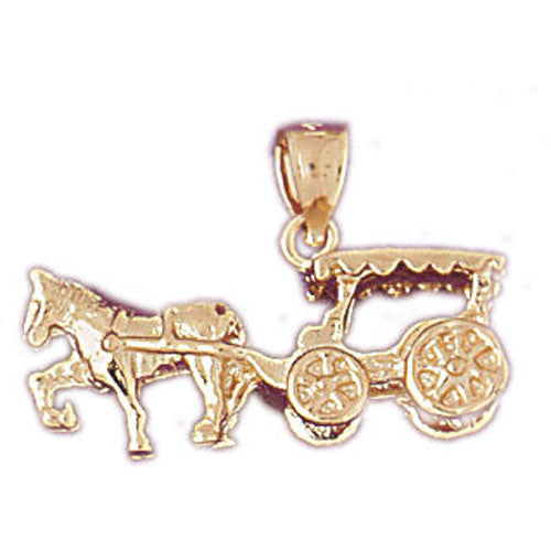 14K GOLD CHARM - CARRIAGE #4335