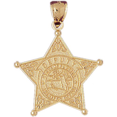 14K GOLD CHARM - POLICE BADGE #4550