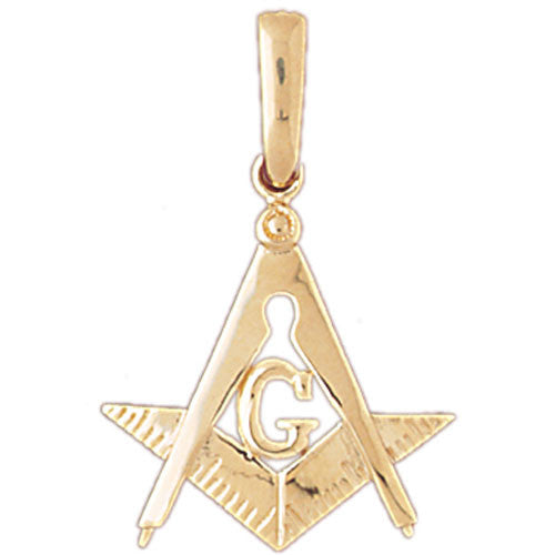 14K Gold G Masonic Masons Charm #4831