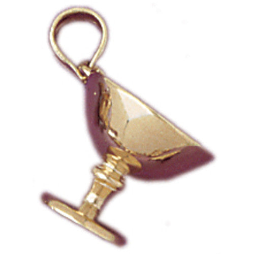 14K GOLD COOKING CHARM - WINE GLASS #6946