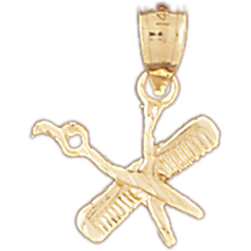 14K GOLD HAIRDRESSER CHARM - COMB AND SCISSORS #6383
