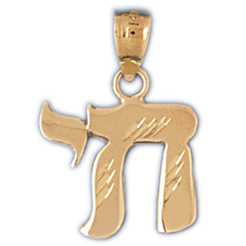 14K GOLD JEWISH CHARM - CHAI #9110