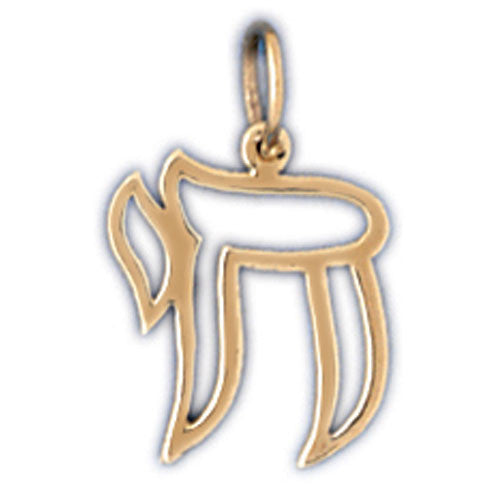 14K GOLD JEWISH CHARM - CHAI #9111