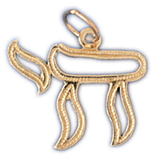 14K GOLD JEWISH CHARM - CHAI #9112