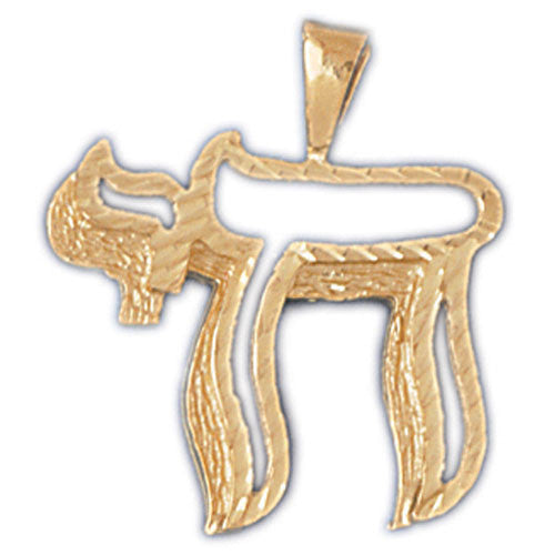 14K GOLD JEWISH CHARM - CHAI #9113