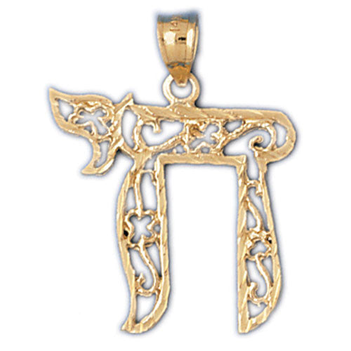 14K GOLD JEWISH CHARM - CHAI #9114
