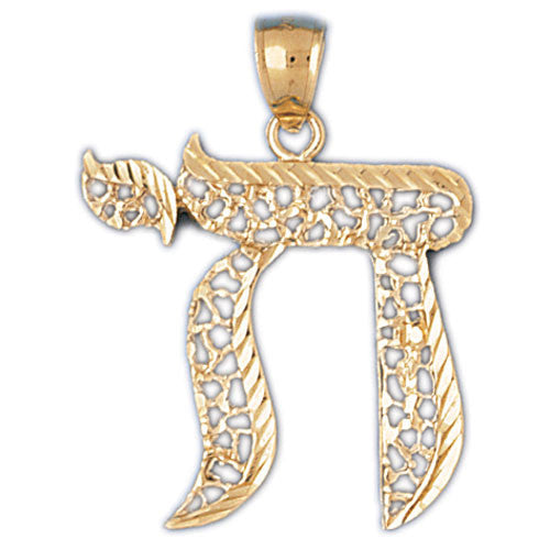 14K GOLD JEWISH CHARM - CHAI #9115