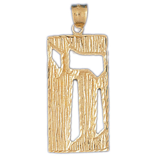 14K GOLD JEWISH CHARM - CHAI #9118