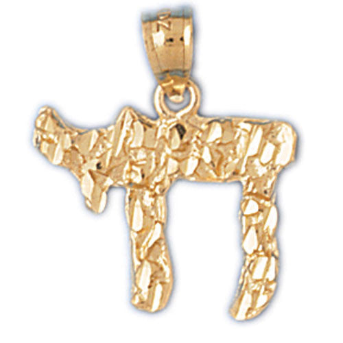 14K GOLD JEWISH CHARM - CHAI #9121