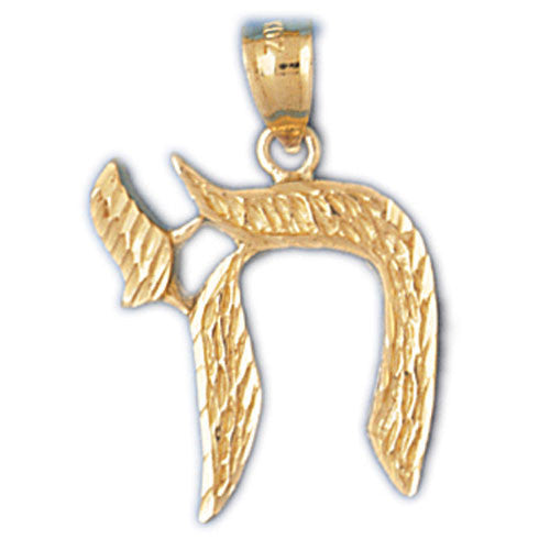 14K GOLD JEWISH CHARM - CHAI #9126