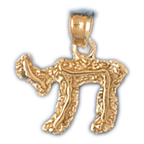 14K GOLD JEWISH CHARM - CHAI #9128