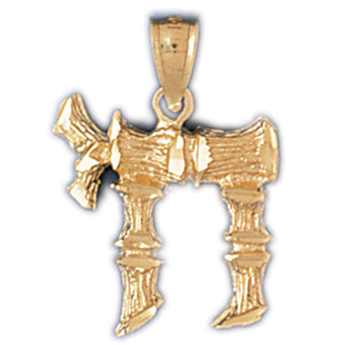 14K GOLD JEWISH CHARM - CHAI #9129