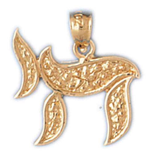 14K GOLD JEWISH CHARM - CHAI #9132