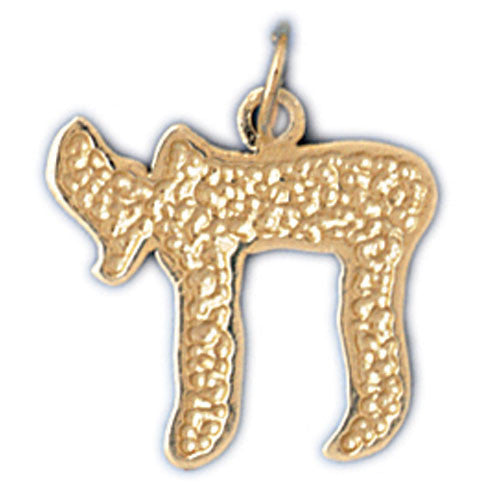 14K GOLD JEWISH CHARM - CHAI #9133