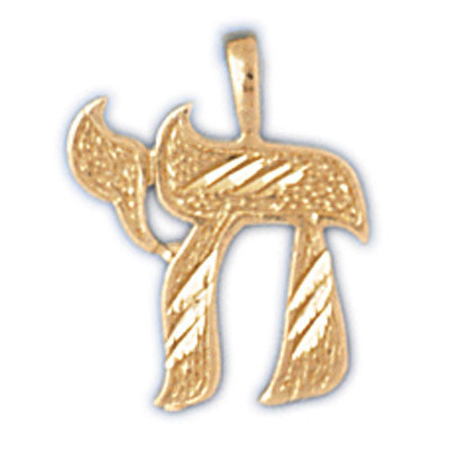 14K GOLD JEWISH CHARM - CHAI #9137