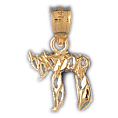 14K GOLD JEWISH CHARM - CHAI #9139