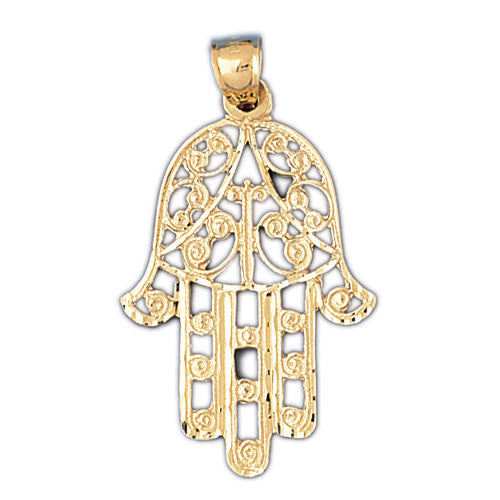 14K GOLD JEWISH CHARM - HAMSA #9045