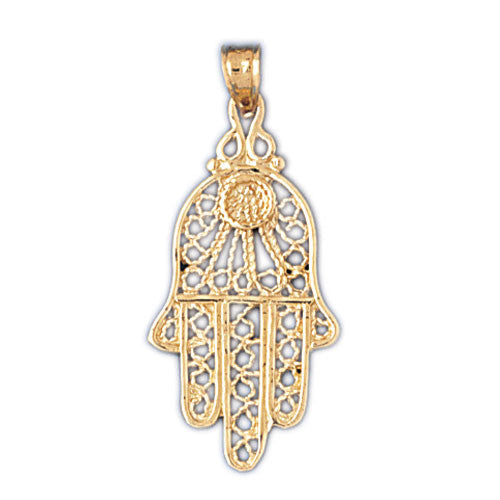 14K GOLD JEWISH CHARM - HAMSA #9047