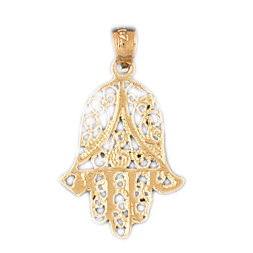 14K GOLD JEWISH CHARM - HAMSA #9048