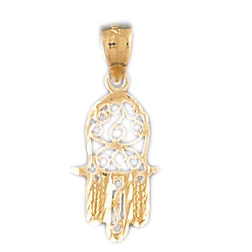 14K GOLD JEWISH CHARM - HAMSA #9049