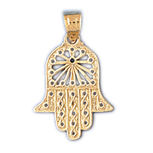 14K GOLD JEWISH CHARM - HAMSA #9051