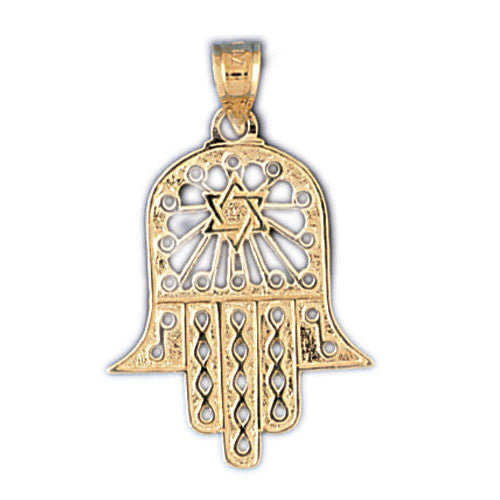 14K GOLD JEWISH CHARM - HAMSA #9053