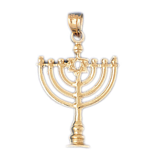 14K GOLD JEWISH CHARM - HANUKKAH CANDLE #9041