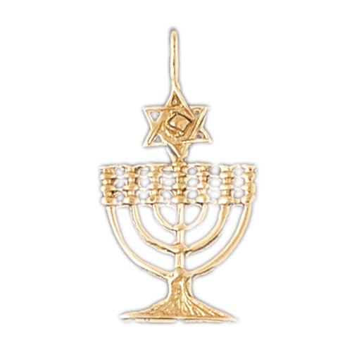 14K GOLD JEWISH CHARM - HANUKKAH CANDLE #9042