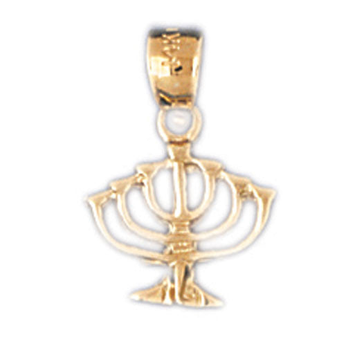 14K GOLD JEWISH CHARM - HANUKKAH CANDLE #9043
