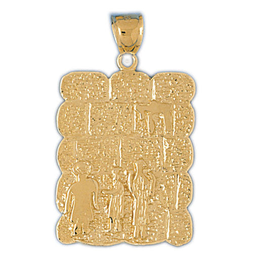 14K GOLD JEWISH CHARM - MEDAL #9079