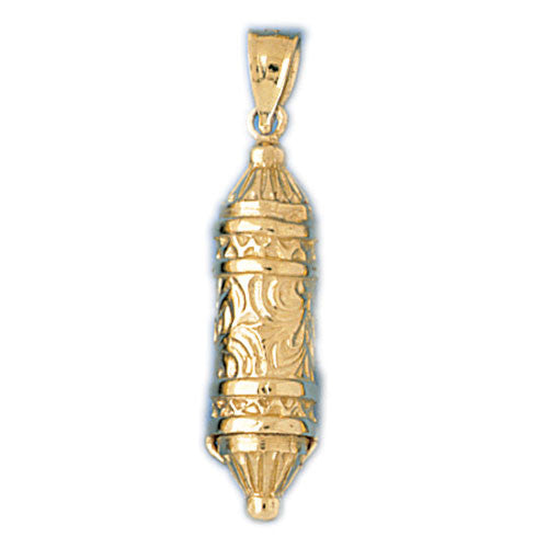 14K GOLD JEWISH CHARM - MEZUZA #9082