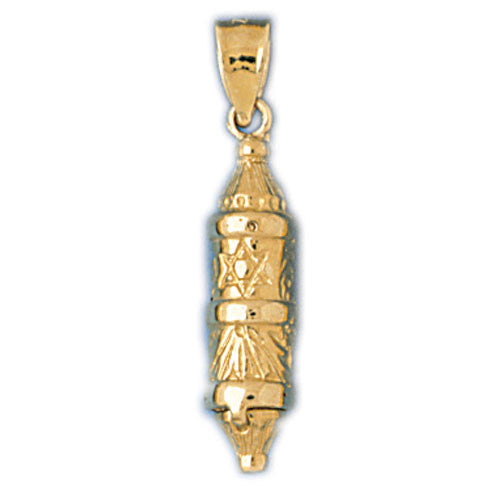 14K GOLD JEWISH CHARM - MEZUZA #9083