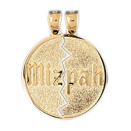 14K GOLD JEWISH CHARM - MIZPAH #9057
