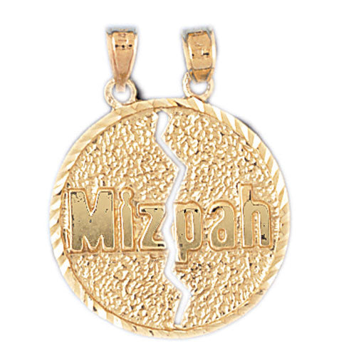 14K GOLD JEWISH CHARM - MIZPAH #9058