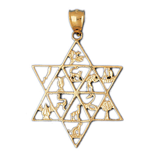 14K GOLD JEWISH CHARM - STAR OF DAVID #9141
