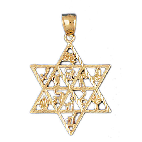 14K GOLD JEWISH CHARM - STAR OF DAVID #9142