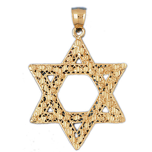 14K GOLD JEWISH CHARM - STAR OF DAVID #9143