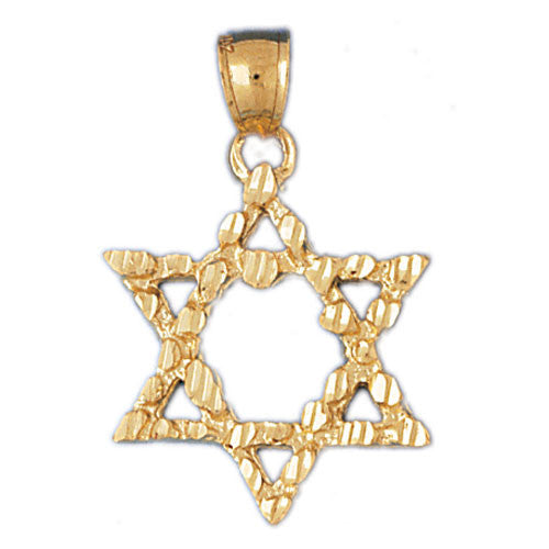 14K GOLD JEWISH CHARM - STAR OF DAVID #9144