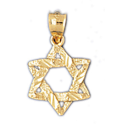14K GOLD JEWISH CHARM - STAR OF DAVID #9155