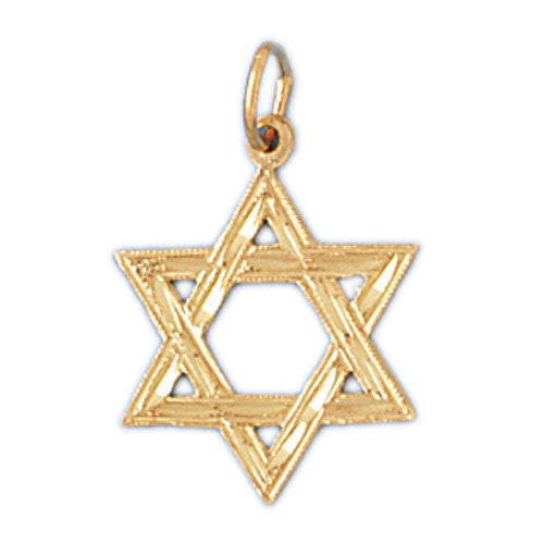 14K GOLD JEWISH CHARM - STAR OF DAVID #9158