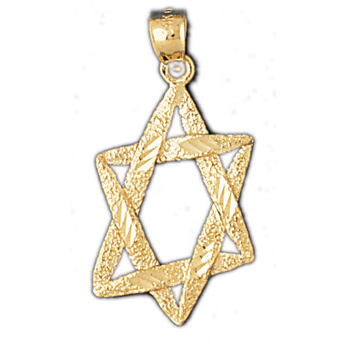 14K GOLD JEWISH CHARM - STAR OF DAVID #9163