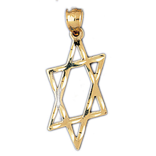 14K GOLD JEWISH CHARM - STAR OF DAVID #9169