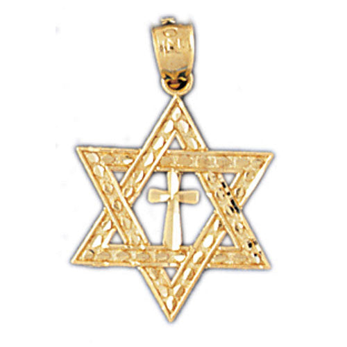 14K GOLD JEWISH CHARM - STAR OF DAVID #9171