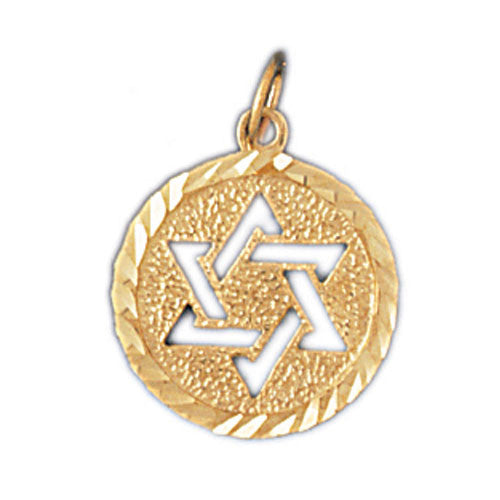 14K GOLD JEWISH CHARM - STAR OF DAVID #9174