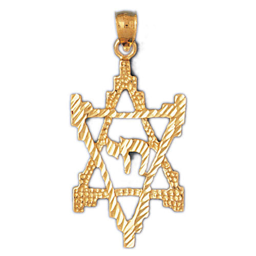 14K GOLD JEWISH CHARM - STAR OF DAVID #9180